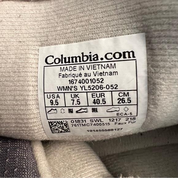 Columbia Women’s Winter Boots Size 9.5 Faux Fur Grey & Blue - Picture 9 of 10